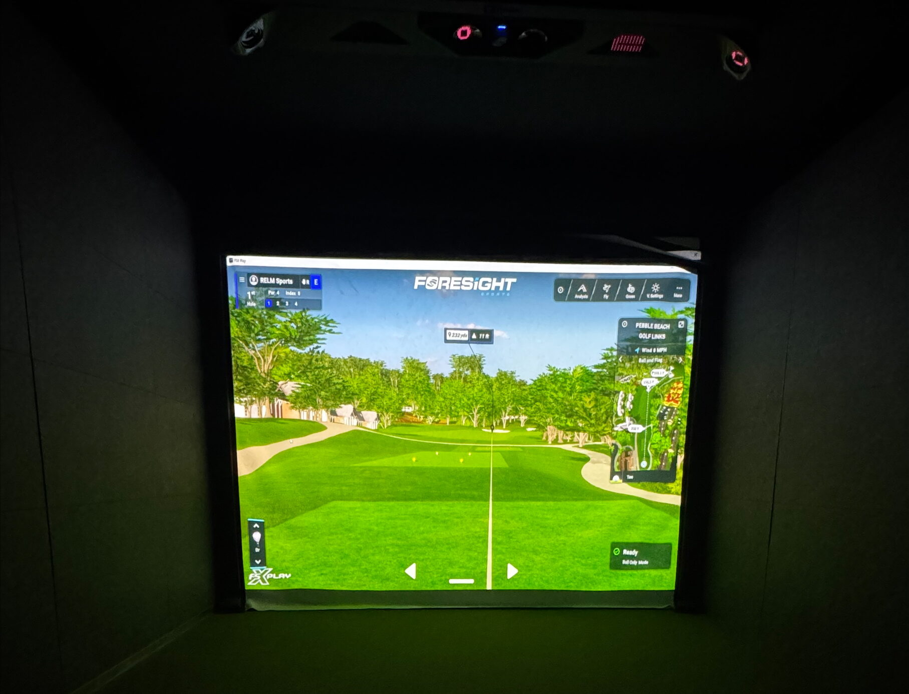 processed-FF6575EA-2878-4440-B2F5-C8BA51BCC1DD Greens & Fairways Indoor Golf Simulators feature two state-of-the-art Foresight GC Hawk Simulators inside the RELM Training Centre. These advanced systems allow players to practice, play a full round, compete with other locations, or host private events. Perfect for golfers of all skill levels, the simulators deliver a realistic, high-tech golfing experience year-round.